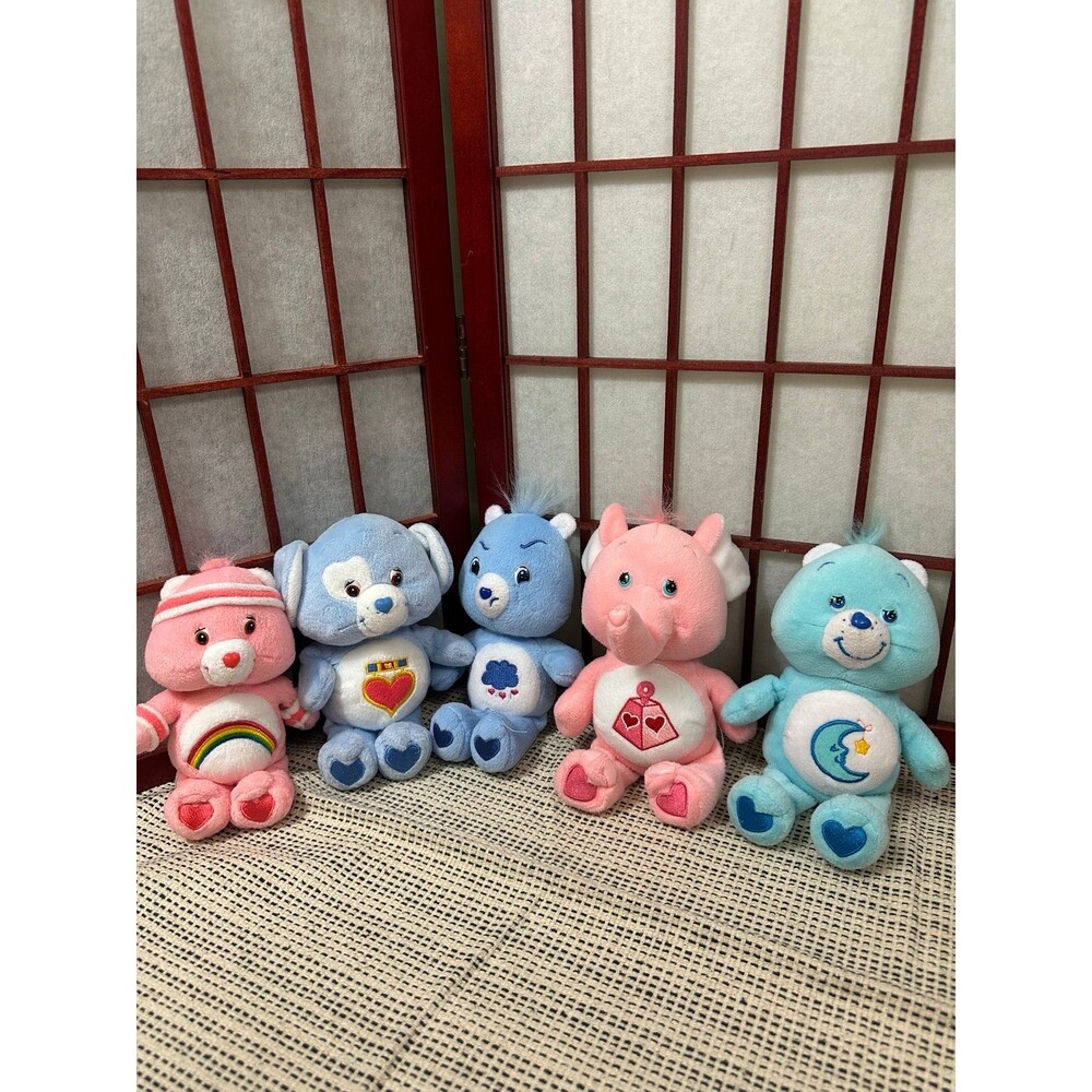 Vintage 2000s Care Bears Lot of 5 Small Plush